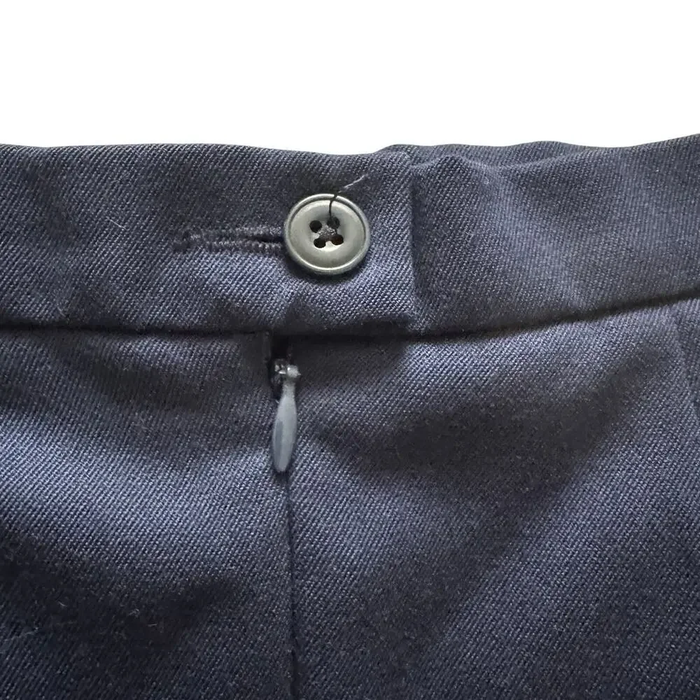 VTG Land's End Vintage 100% Wool Pencil skirt Women's Sz 6‎ Navy Blue Preppy
